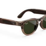 Ray-Ban Meta Glass Headliner -   Shiny Warm Stone Transparent Tint to Dark Green Transitions