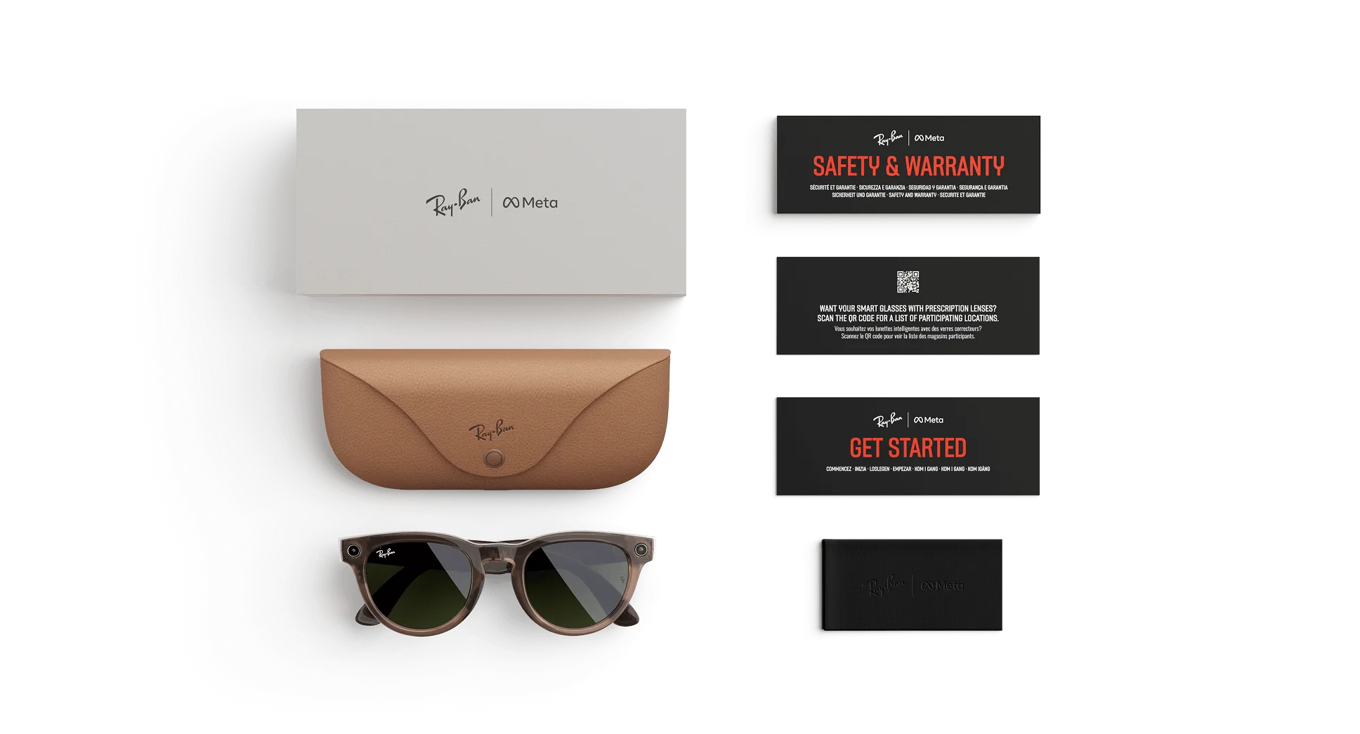 Ray-Ban Meta Glass Headliner -   Shiny Warm Stone Transparent Tint to Dark Green Transitions