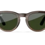 Ray-Ban Meta Glass Headliner -   Shiny Warm Stone Transparent Tint to Dark Green Transitions