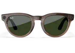 Ray-Ban Meta Glass Headliner -   Shiny Warm Stone Transparent Tint to Dark Green Transitions