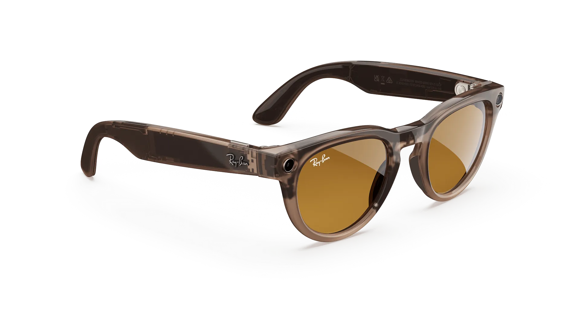 Ray-Ban Meta Glass Headliner - Shiny Warm Stone Transparent Tint to Saffron Yellow Transitions
