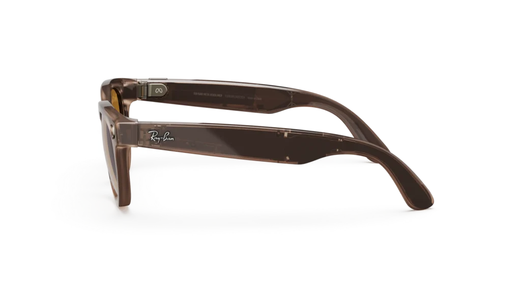 Ray-Ban Meta Glass Headliner - Shiny Warm Stone Transparent Tint to Saffron Yellow Transitions