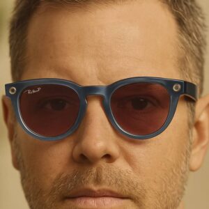 Ray-Ban Meta Glass Headliner -  Shiny Jeans Transparent Dusty Red Polarized