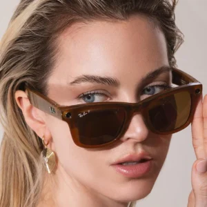 Ray-Ban Meta Glass Wayfarer - Shiny Caramel Transparent Brown
