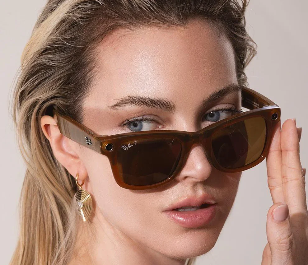 Ray-Ban Meta Glass Wayfarer - Shiny Caramel Transparent Brown