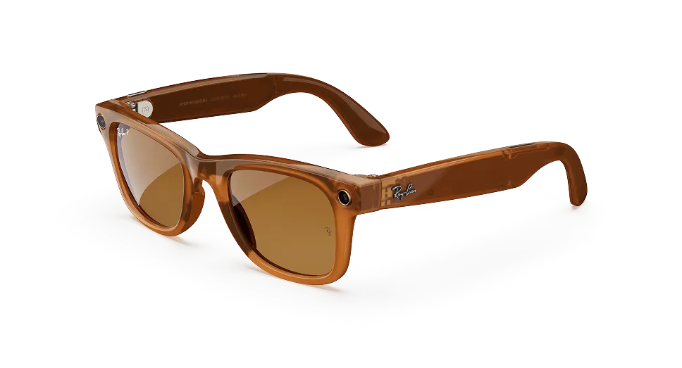Ray-Ban Meta Glass Wayfarer - Shiny Caramel Transparent Brown