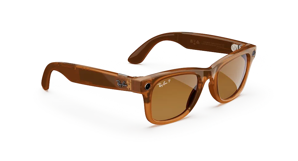 Ray-Ban Meta Glass Wayfarer - Shiny Caramel Transparent Brown