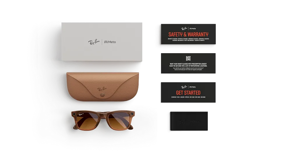 Ray-Ban Meta Glass Wayfarer - Shiny Caramel Transparent Brown