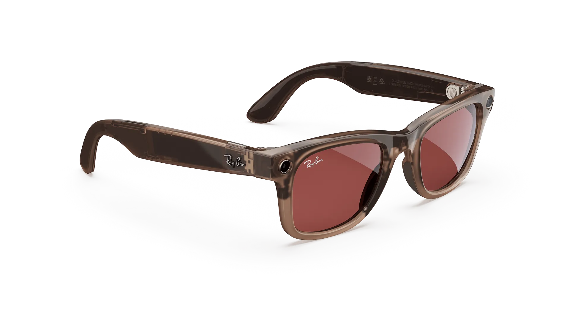 Ray-Ban Meta Glass Wayfarer - Shiny Warm Stone Transparent Transitions