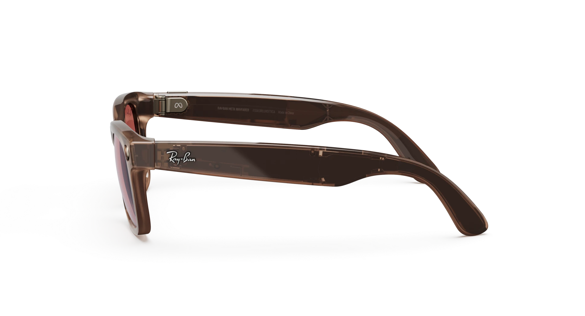 Ray-Ban Meta Glass Wayfarer - Shiny Warm Stone Transparent Transitions