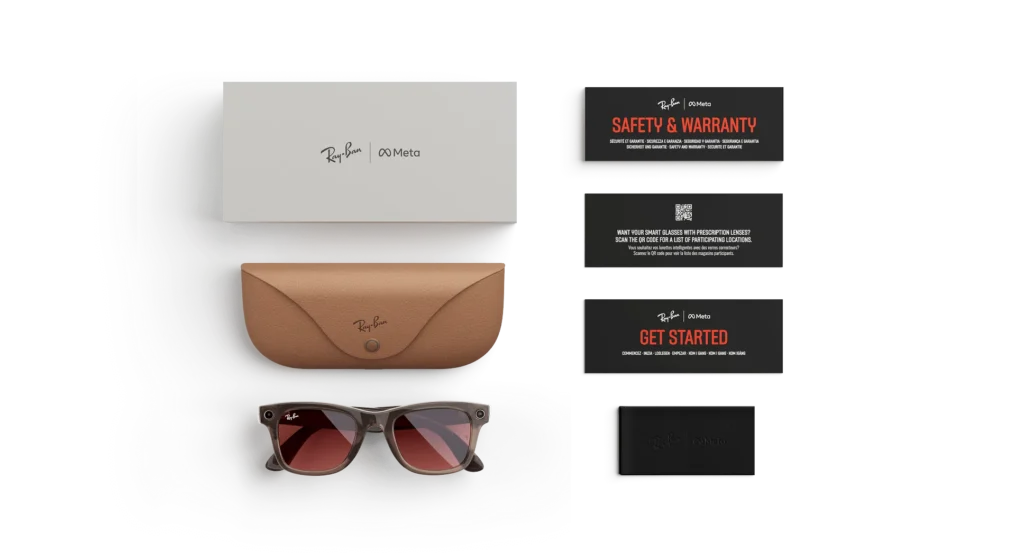 Ray-Ban Meta Glass Wayfarer - Shiny Warm Stone Transparent Transitions
