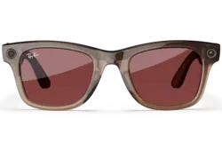 Ray-Ban Meta Glass Wayfarer - Shiny Warm Stone Transparent Transitions