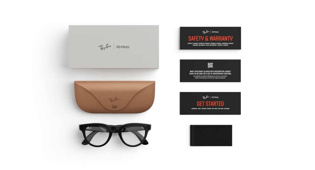 Ray-Ban Meta Glass Headliner - Shiny Black Clear