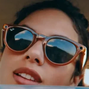 Ray-Ban Meta Glass Headliner - Shiny Caramel Transparent Clear to Sapphire Transitions