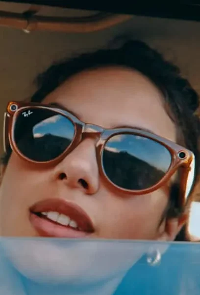 Ray-Ban Meta Glass Headliner - Shiny Caramel Transparent Clear to Sapphire Transitions