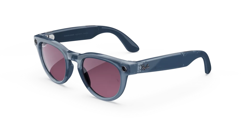 Ray-Ban Meta Glass Headliner -  Shiny Jeans Transparent Dusty Red Polarized