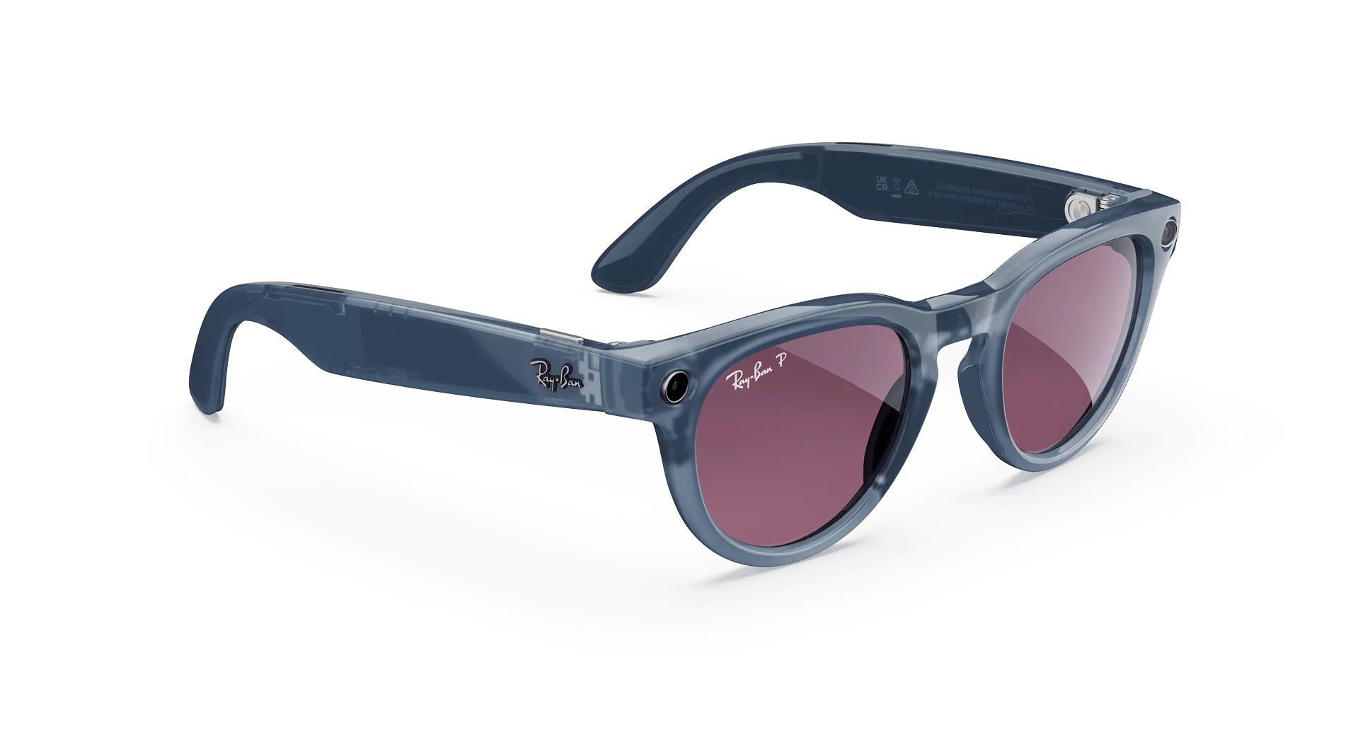Ray-Ban Meta Glass Headliner -  Shiny Jeans Transparent Dusty Red Polarized