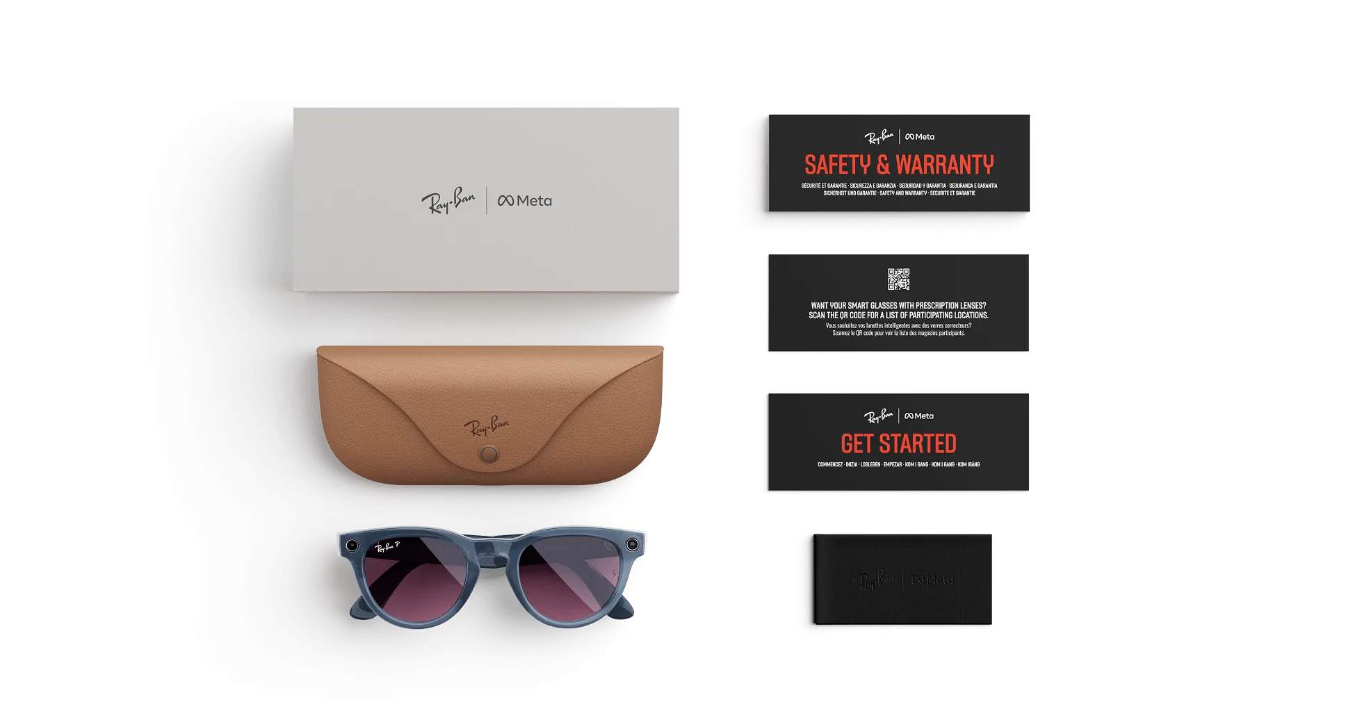 Ray-Ban Meta Glass Headliner -  Shiny Jeans Transparent Dusty Red Polarized