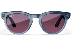 Ray-Ban Meta Glass Headliner -  Shiny Jeans Transparent Dusty Red Polarized