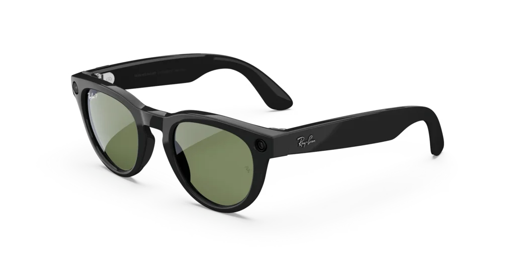 Ray-Ban Meta Glass Headliner -  Shiny Black Green Polarized