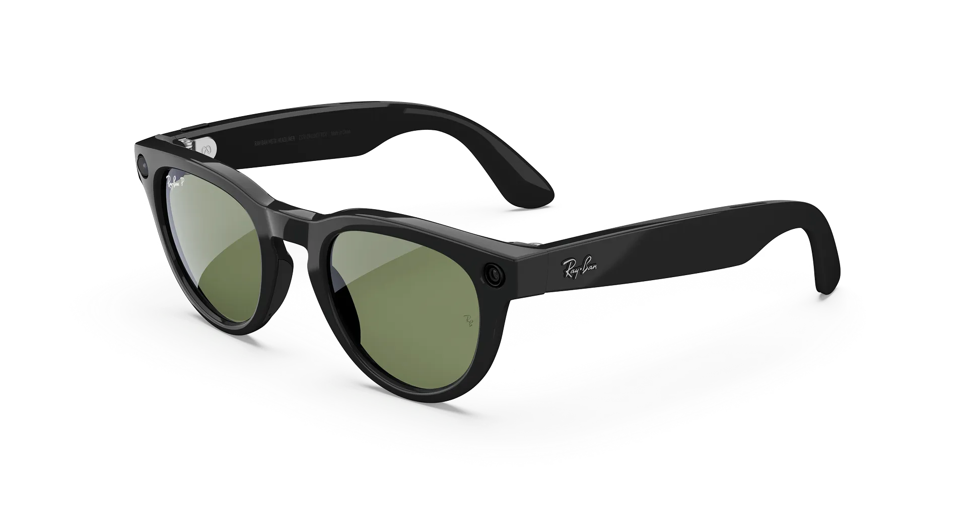 Ray-Ban Meta Glass Headliner -  Shiny Black Green Polarized