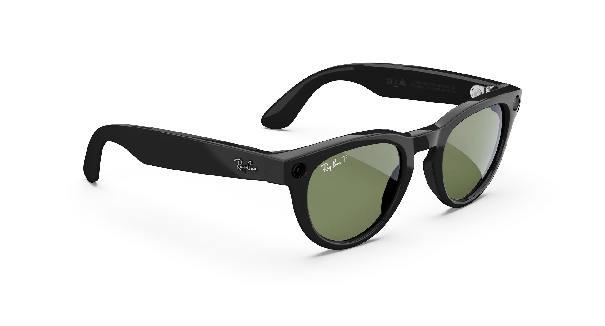 Ray-Ban Meta Glass Headliner -  Shiny Black Green Polarized