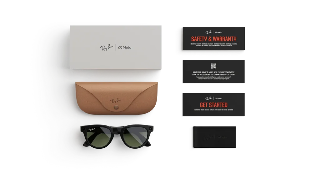 Ray-Ban Meta Glass Headliner -  Shiny Black Green Polarized