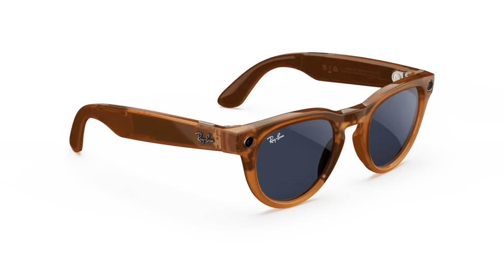 Ray-Ban Meta Glass Headliner - Shiny Caramel Transparent Clear to Sapphire Transitions