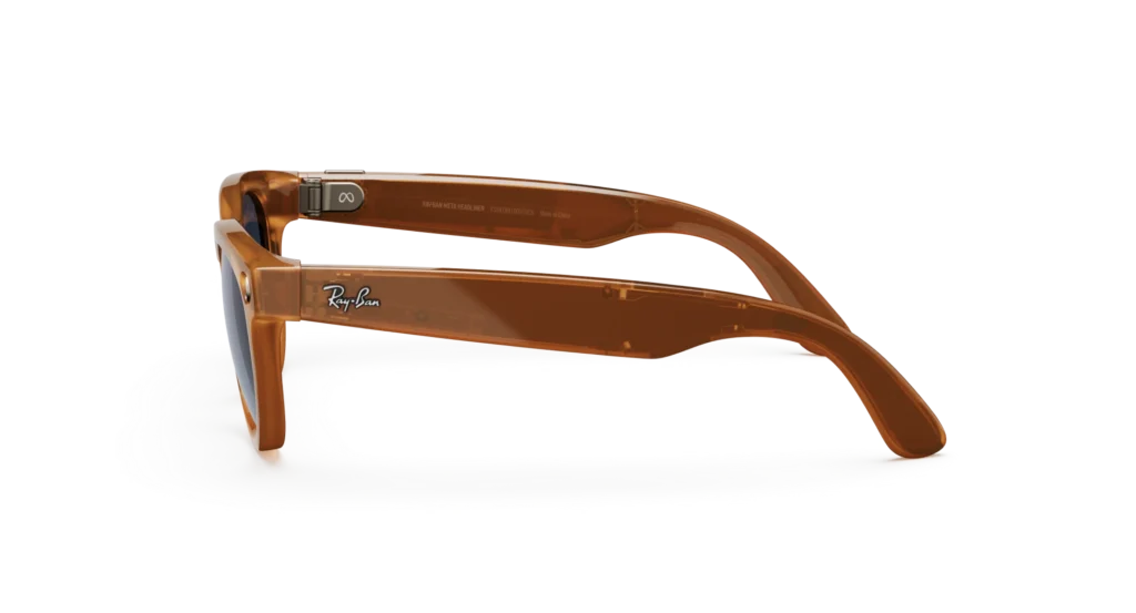 Ray-Ban Meta Glass Headliner - Shiny Caramel Transparent Clear to Sapphire Transitions