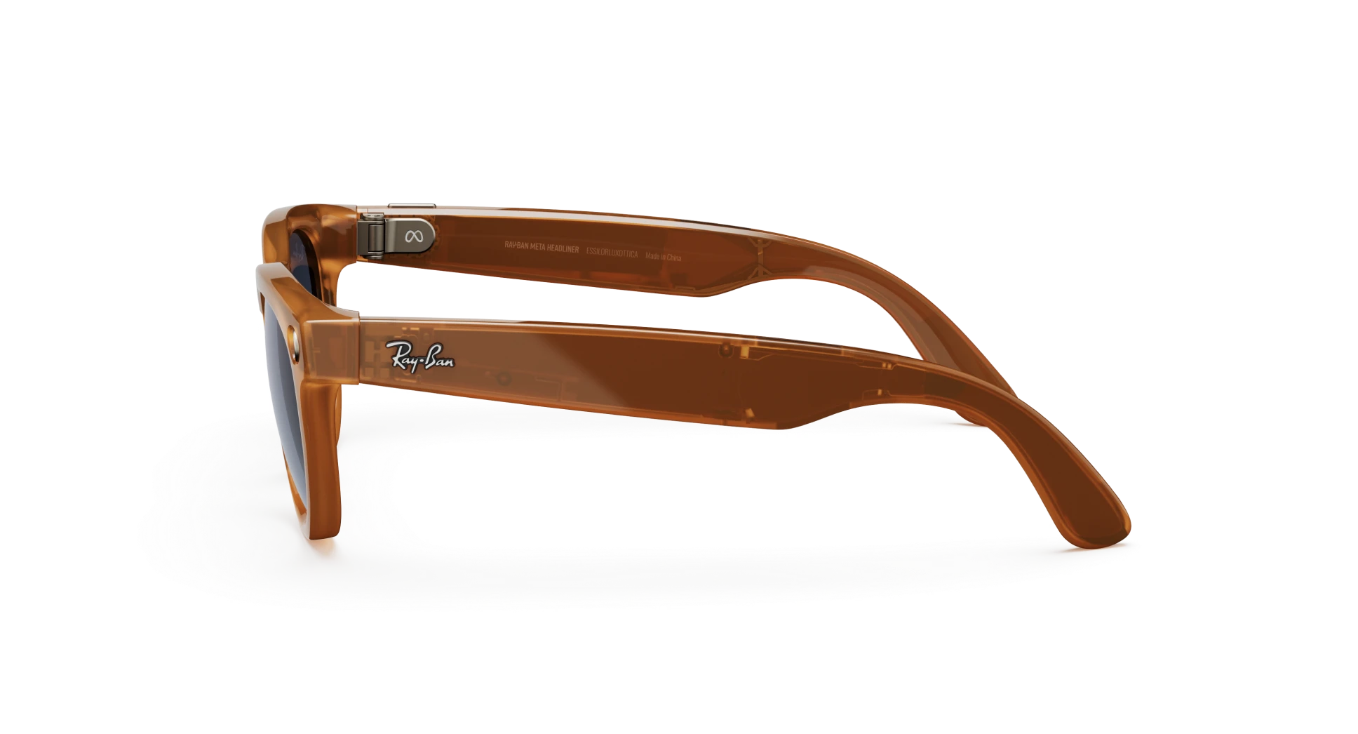 Ray-Ban Meta Glass Headliner - Shiny Caramel Transparent Clear to Sapphire Transitions