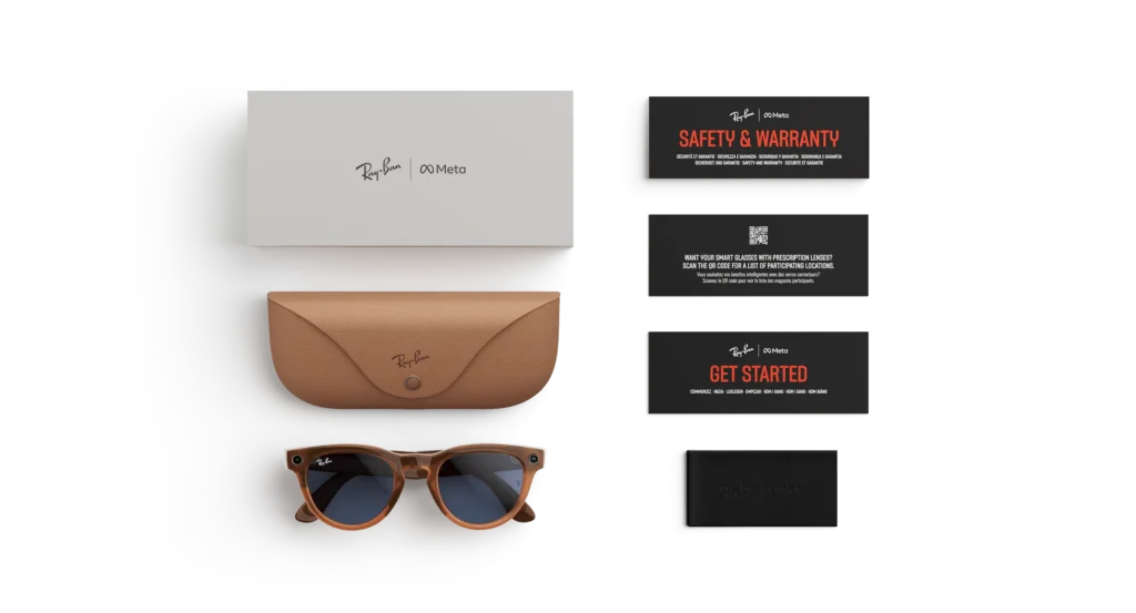 Ray-Ban Meta Glass Headliner - Shiny Caramel Transparent Clear to Sapphire Transitions
