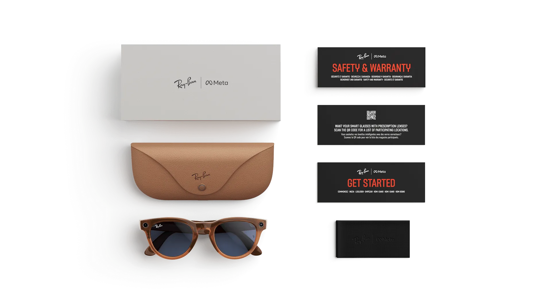 Ray-Ban Meta Glass Headliner - Shiny Caramel Transparent Clear to Sapphire Transitions