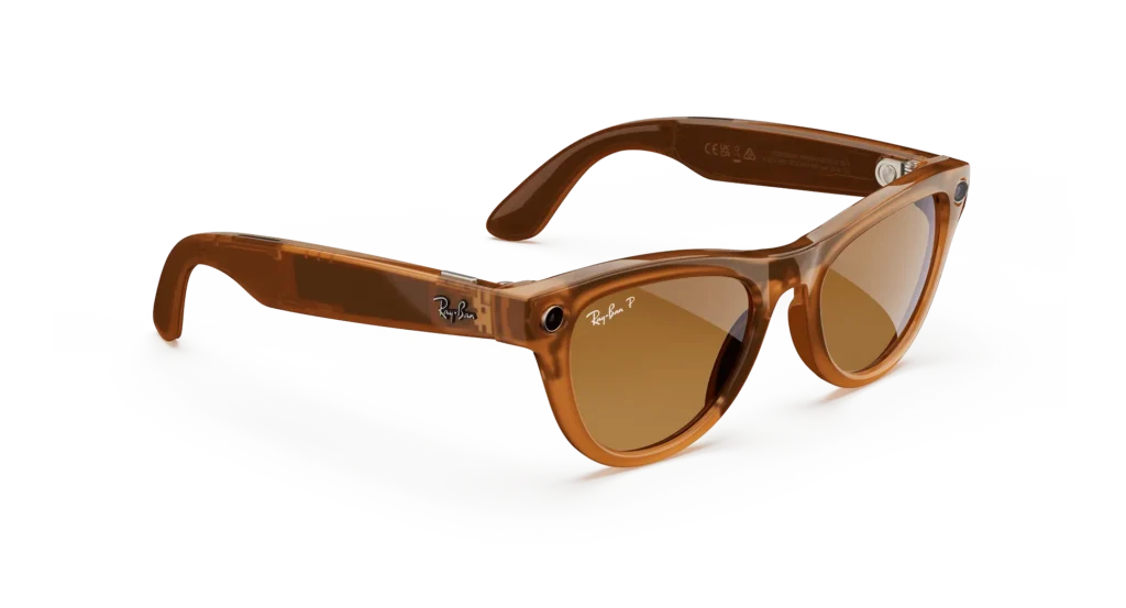 Ray-Ban Meta Glass Skyler - Shiny Caramel Transparent Brown