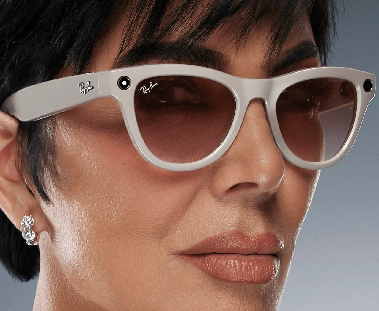 Ray-Ban Meta Glass Skyler - Shiny Chalky Gray Gradient Cinnamon Pink